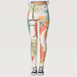 Legging Folhas de multicores
