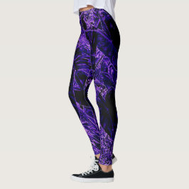 Legging Folhas de Orelha de Elefante em Roxo Profundo