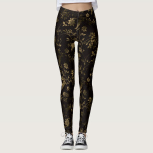 Legging Folhas de ouro-glamínico, castanho