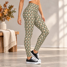 Folhas de Outono Boho Padrão Marrom Terroso Salvia