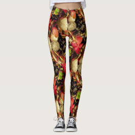 Legging Folhas de outono, castanhas, cogumelos