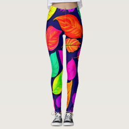 Legging Folhas de outono coloridas Trabalho de arte