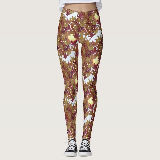 Legging Folhas de outono com Legenda Sun (Frente)