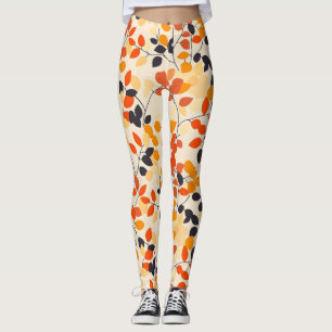 Legging Folhas de outono de Cores Quentes