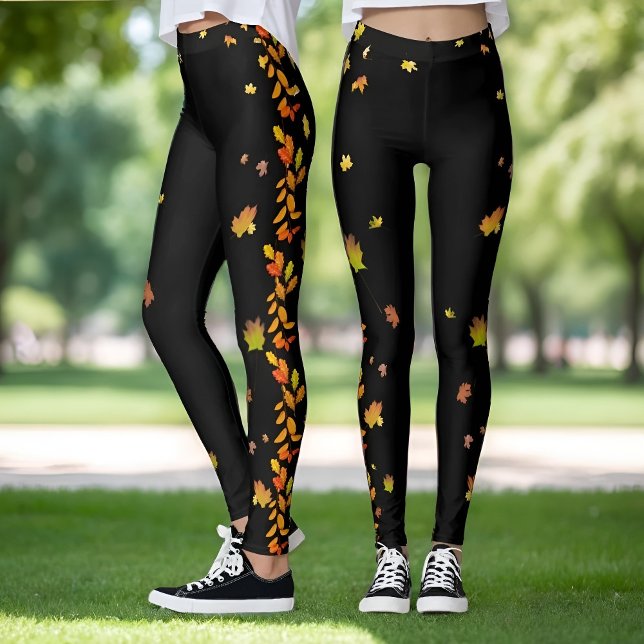 Legging Folhas de outono de outono de outono (Criador carregado)