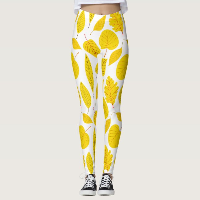 Legging Folhas de outono em amarelo (Frente)