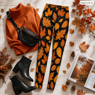 Legging Folhas de Outono em Preto