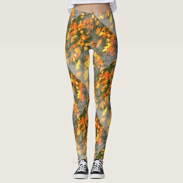 Legging folhas de outono molhadas (Frente)