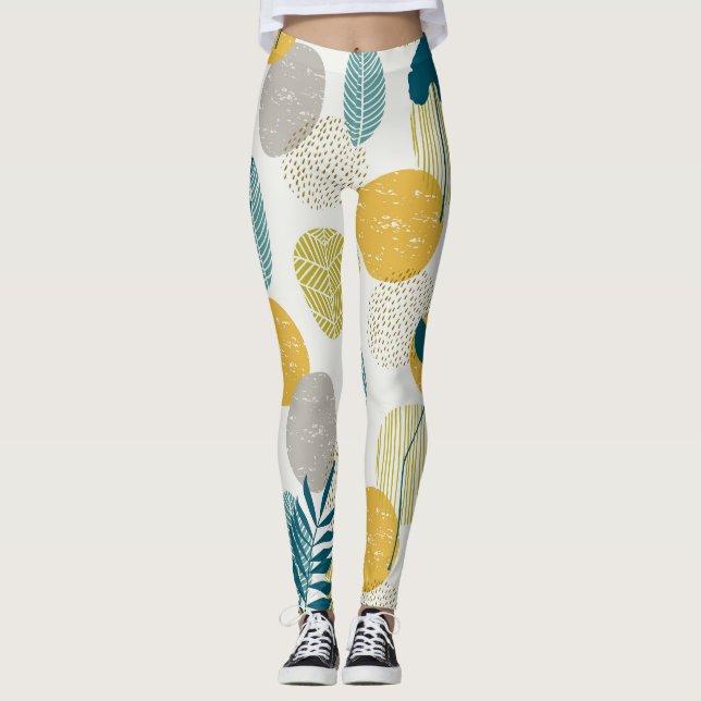 Legging Folhas de outono, padrão perfeito de colheita. (Frente)