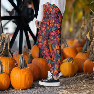 Legging Folhas de outono vibrantes