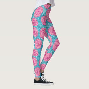 Legging Folhas de palmeira e caneleiras tropicais das