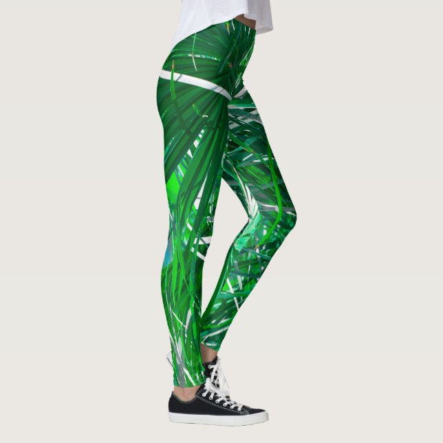 Legging Folhas de palmeiras verdes (Direita)