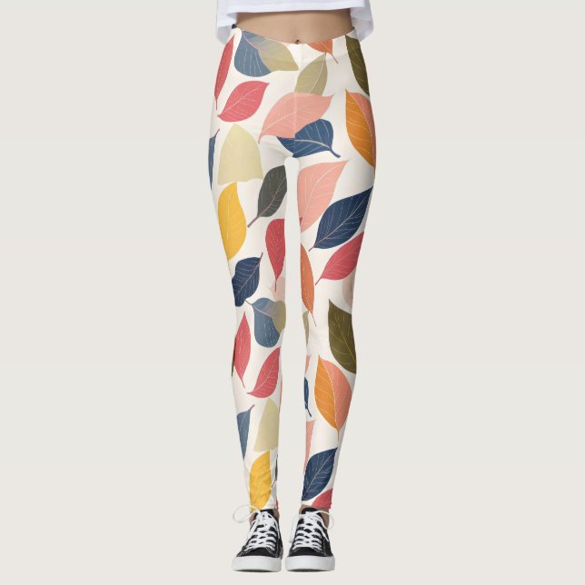 Legging Folhas de queda coloridas (Frente)