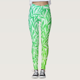 Legging Folhas de Salgueiro Tropicais Verde Botânico Vinta