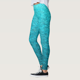 Legging Folhas de Turquesa bonito