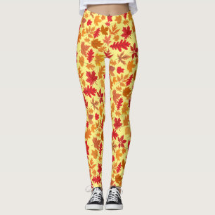 Legging Folhas do outono 02 L Amarelo BG