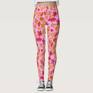 Legging Folhas do outono 02 L Púrpura BG