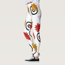 Legging Folhas Geográficas de Queda Multicolores