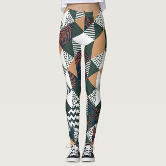 Legging Folhas geométricas de palma, padrão de tendências