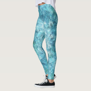 Legging Folhas tropicais azuis