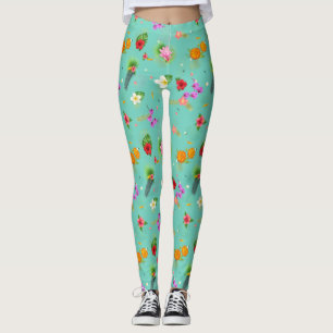 Legging Folhas tropicais em Turquesa