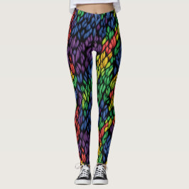 Legging Folhas Verdejantes Botânicas Coloridas Abstratas L