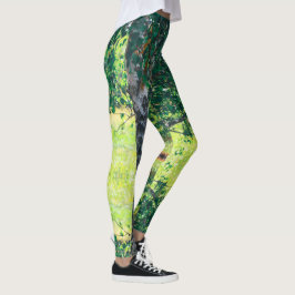 Legging Folhas verdes da árvore de aves