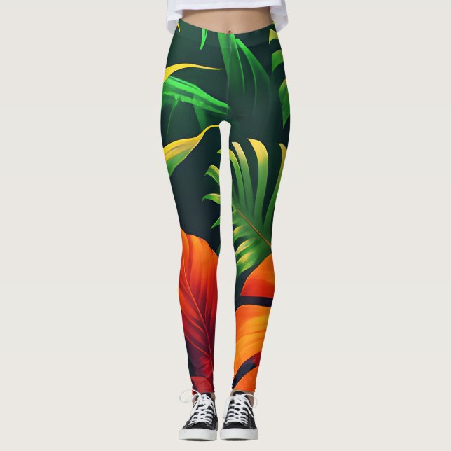 LEGGING FOLHAS VERDES DA NATUREZA JARDIM (Frente)