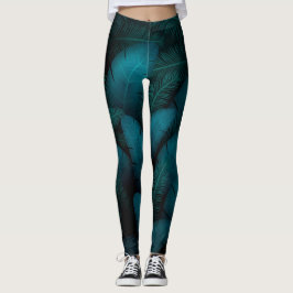 Legging folhas verdes leggens escuras