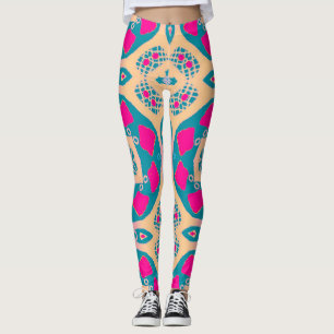 Legging Folheto tradicional, peruana, padrão de azulejos