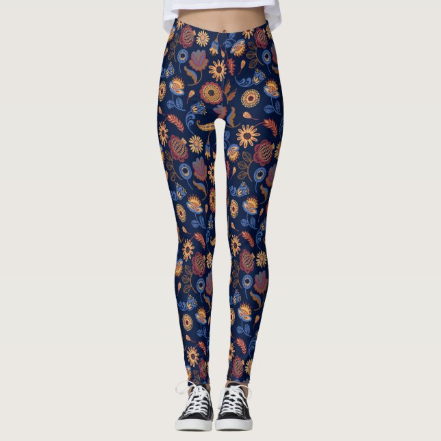 Legging Folk Rustic Floral (Frente)
