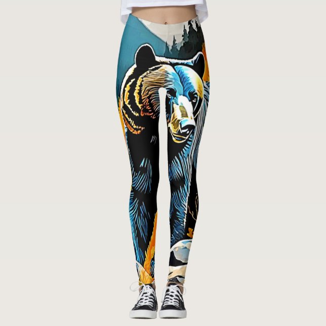 Legging Forest Black Bear Majestade Design (Frente)