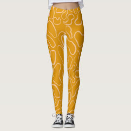 Legging forma abstrato geométrica de curva branca