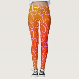 Legging forma abstrato geométrica de curva branca