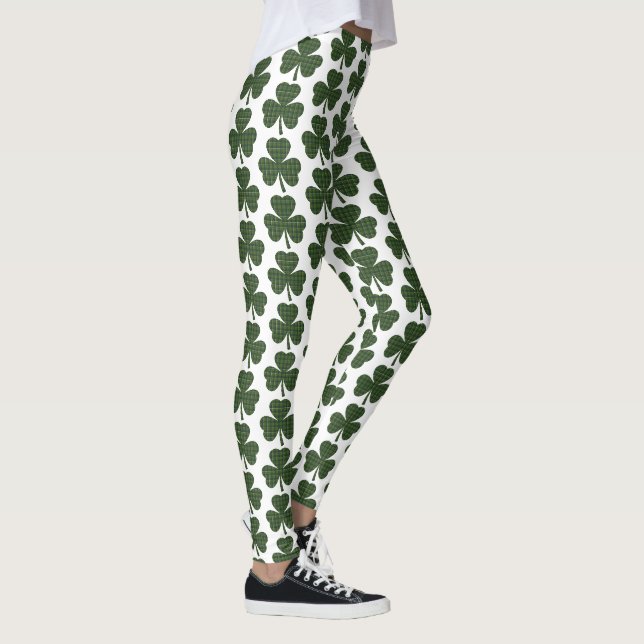 Legging Forma de Trevo Xadrez Verde Escuro (Direita)