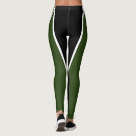 Legging Forma e curvas Tricolores, Verde, Preto, Branco