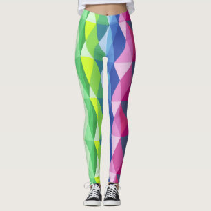 Legging Forma Geométrica Moderna Padrão Arco-Íris