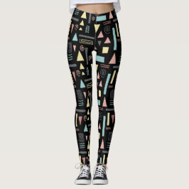 Legging Forma geométrica padrão preto