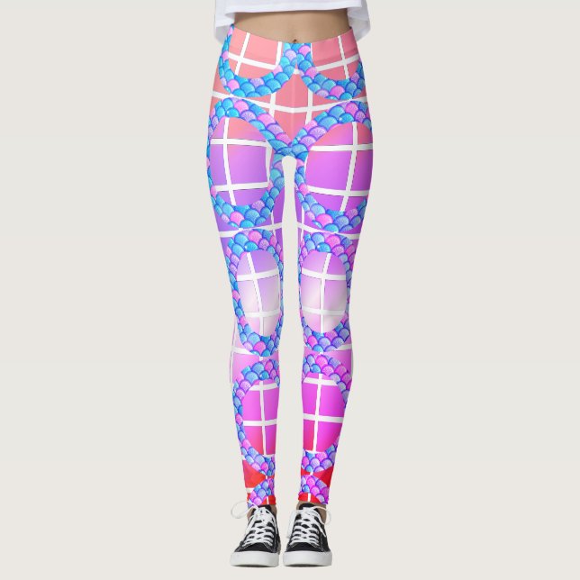 Legging Forma geométrica Pele de peixe Pele de pernas, Ani (Frente)