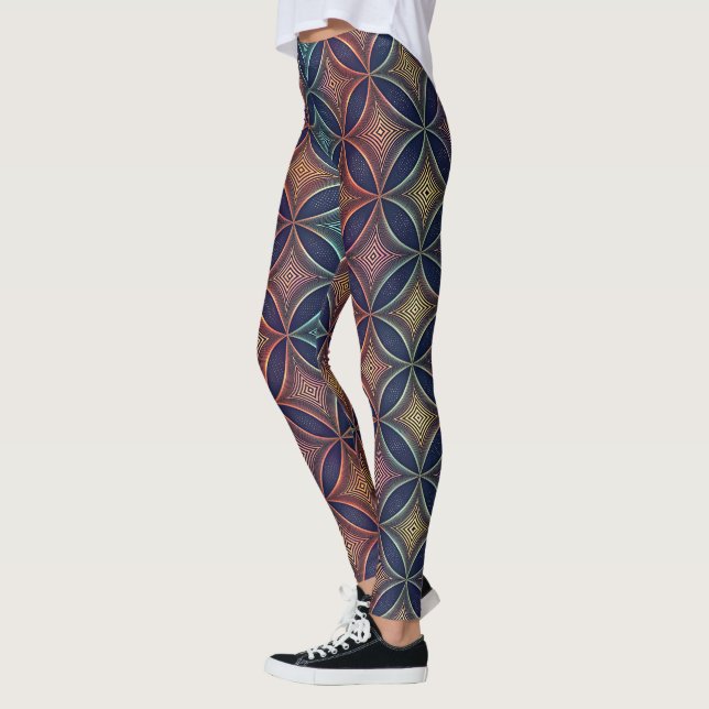 Legging Formas 3D Iridescentes em Mudança | Futurista Perf (Esquerda)