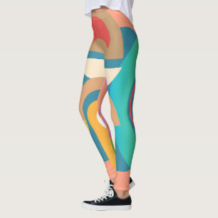 Legging Formas Abstrato Geométricas Mínimas Claras