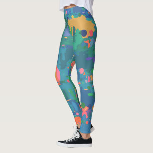 Legging Formas Coloridas de Abstrato de Boho Maximalista e
