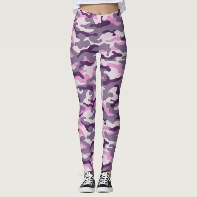 Legging Formas de Camuflagem Rosa (Frente)