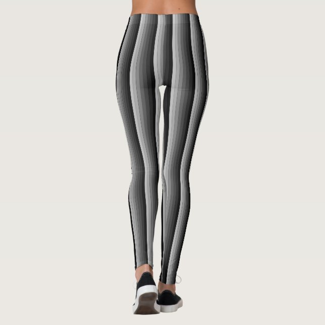 Legging Formas de Cinzas Padrão de Stripes Elegante (Verso)