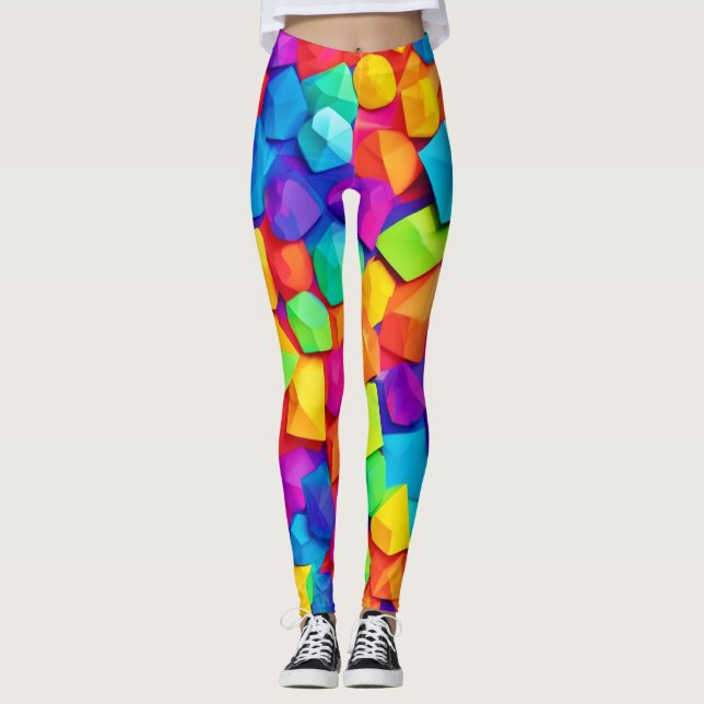 Legging Formas de Cristal Colorido Arte (Frente)