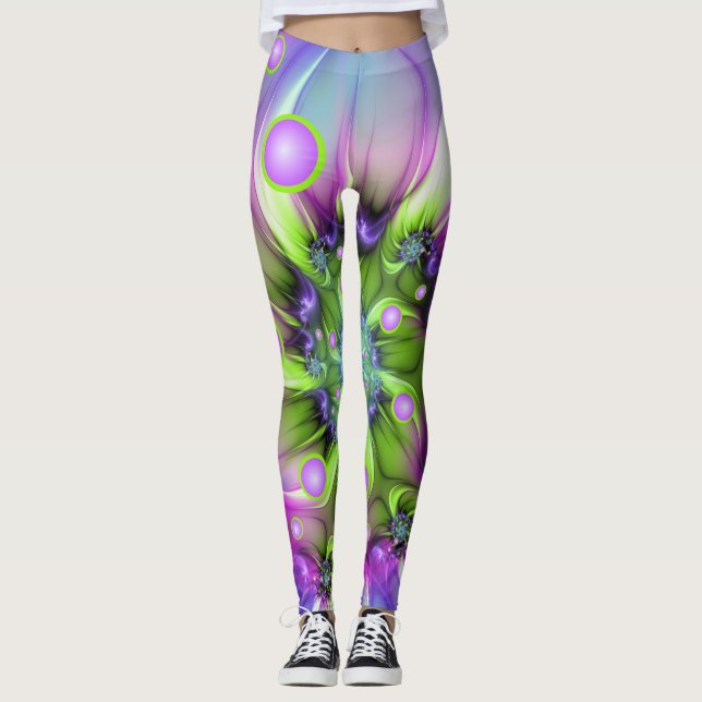 Legging Formas espirais coloridas, redondas, forma Abstrat (Frente)