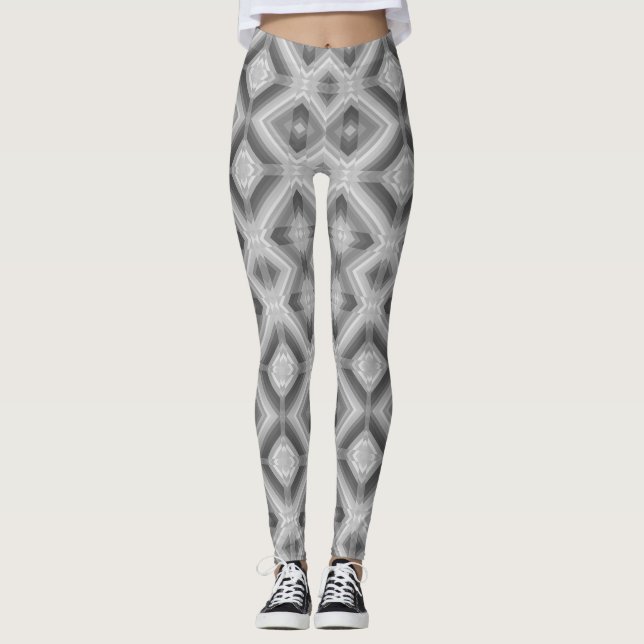 Legging Formas geométricas de abstração elementos brancos  (Frente)