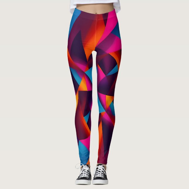 Legging formas geométricas de abstrato (Frente)