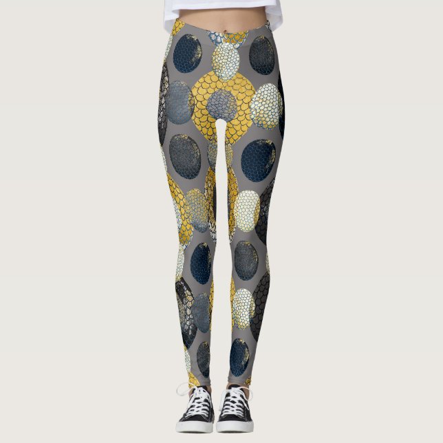 Legging Formas Geométricas de abstrato: Aquarela Colorida. (Frente)