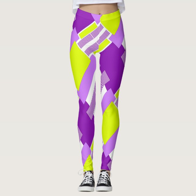 Legging Formas geométricas de papel multicolor (Frente)